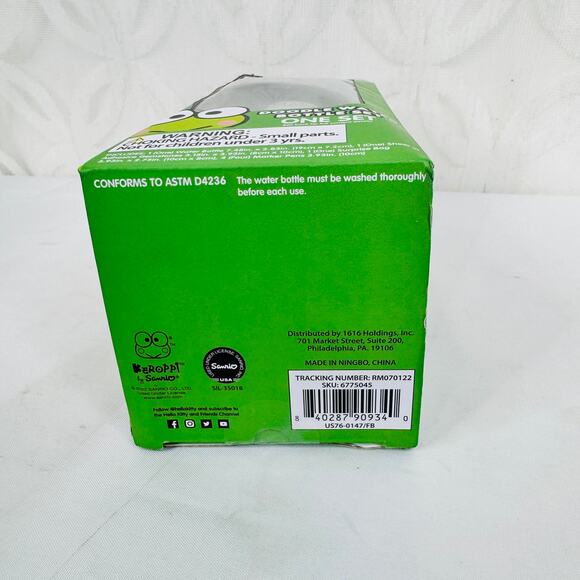 Sanrio Keropi Doodle Water Bottle Set NIB - Picture 3 of 7